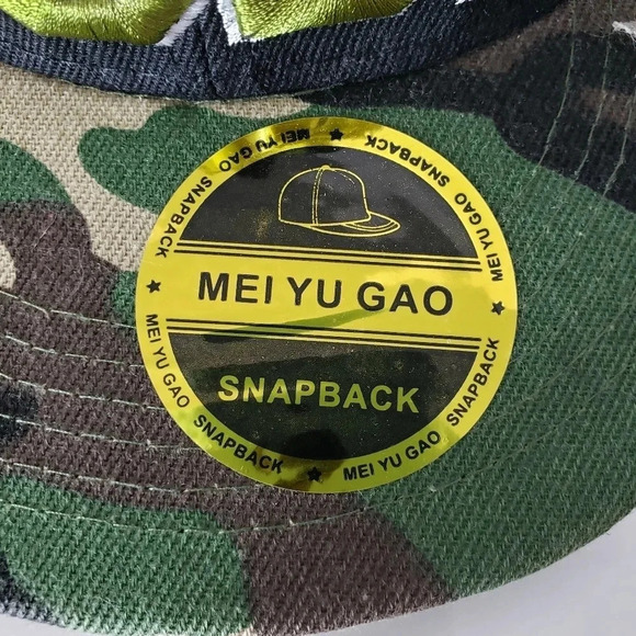 NWT,Boss Mens Black/Green Camo Flat Bill Snapback Hat. - Picture 6 of 8
